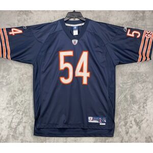 Reebok Mens Chicago Bears Jersey XL Navy #54 Brian Urlacher Authentic Helmet Tag
